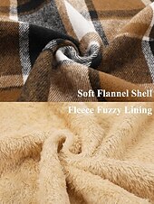 preiswerte Herrenjacken &amp; Herrenmäntel-Herren Hemdjacke Kapuzenjacke Shacket Flanell-Fleecejacke Täglich Urlaub warm Mit Kapuze Herbst Winter Schottenstoff Kariert Modisch Strassenmode Kargen Standard Schwarz Dunkelrot Hellgrün Rote Blau
