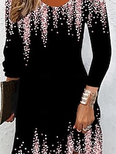 cheap Art&amp;Design Dress-Women&#039;s Maxi Dress Sheath Dress Petite Dress T Shirt Dress Tee Dress Sundress Elegant Stylish Vacation Street Casual Regular Fit Floral Long Sleeve Crew Neck Pink Summer