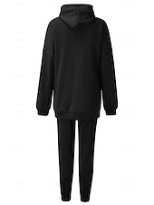cheap Women&#039;s Tracksuit-Comfry Fleece Women&#039;s Sweatshirt Hoodie Warm Long Sleeve Hooded Black Spring Fall
