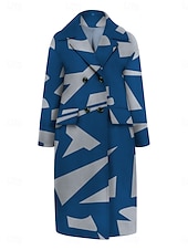 abordables Abrigos 3D-Mujer Abrigo de invierno Abrigo Capa / Capas Resistente al Viento Mantiene abrigado Bolsillo Casual Estilo callejero Bloque de color Vacaciones Trabajo Calle Ropa Cotidiana Botonadura Simple Cuello