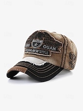 cheap Men&#039;s Hats-Vintage Distressed Baseball Cap with Embroidered Eagle Patch – Men&#039;s Casual Outdoor Hat for Sports and Fashion