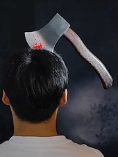 levne Doplňky pro ženy-halloweenská čelenka s krvavým sekáčkem – děsivý doplněk hlavy nože pro halloweenské kostýmní party, cosplay a žerty