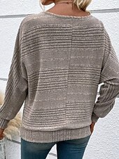 preiswerte Damen Einfache Oberteile-Damen Tunika elegant stylisch Fledermausärmel Langarm normale Oberteile U-Boot-Ausschnitt Arbeit rot blau khaki grau Frühling Herbst Winter