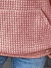 levne Texturované mikiny a svetry-dámská mikina s kapucí mikina polyester dopis street denní nošení kapesní potisk ležérní mikina s dlouhým rukávem mikroelastický podzim zima komfrt prodyšná měkká tkanina