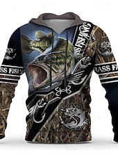 abordables Sweats à capuche pour hommes-Homme Graphic Poissons Sweat à capuche Sweats à Capuche Sweat-shirt Sweat à capuche manche longue Sweat à capuche Capuche Vêtement de rue 3D effet Sport &amp; Loisir du quotidien Noir Bleu Roi Imprimer