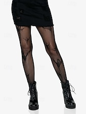 cheap Halloween Accessories-Women&#039;s Sexy Black Web Fishnet Tights – Halloween-Themed Sheer Pantyhose for Cosplay or Party