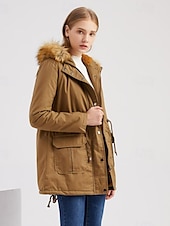 abordables Parka activa-Mujer Abrigo Mantiene abrigado Transpirable Cremallera Botones Bolsillo Casual Color sólido Vacaciones Calle Ropa Cotidiana Noche Cremallera Regular Sudadera Ajuste regular Manga Larga Ropa de calle