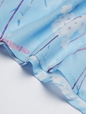 abordables Robes décontractées-Femmes Robe maxi Robe trapèze Élégant Quotidien Date Coupe régulière Fleuri Col en V Bleu Été