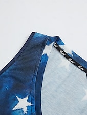 levne Grafický obchod Tank tops &amp; Camis-Top ke Dni nezávislosti pro ženy tílko Hawaiian potisk bez rukávů běžné topy výstřih do V námořnická modrá léto