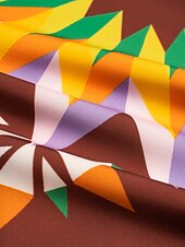 economico camicie, top e camicette-camicetta girocollo con maniche a giro in raso geometrico boho magyar