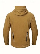 levne Pánské bundy a kabáty-Pánské Fleecová bunda Vojenská bunda Taktická bunda Denní Dovolená Zahřívací Kapsy Fleece Podzim zima Bez vzoru Módní Šik ven Kapuce Standardní Černá Khaki Armádní zelená Šedá Saka