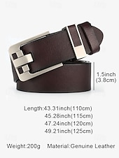 abordables Ceintures pour hommes-ceinture en cuir pour homme avec boucle en métal élégante – durable et réglable pour une tenue décontractée et formelle