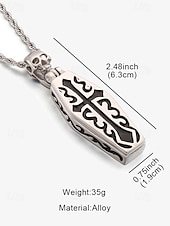preiswerte Accessoires für Herren-Gothic-Halskette mit Totenkopf- und Sargkreuz-Anhänger – Edelstahl-Amulett im Vintage-Stil für Männer