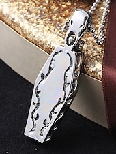 preiswerte Accessoires für Herren-Gothic-Halskette mit Totenkopf- und Sargkreuz-Anhänger – Edelstahl-Amulett im Vintage-Stil für Männer