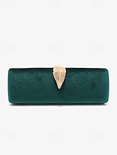 voordelige Clutches &amp; Avondtasjes-dames fluwelen clutch met gouden veeraccent en kettingband - elegante avondtas voor formele evenementen en feesten