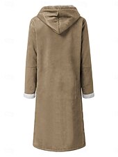billiga Casual Parka-Dam Vinterkappa Teddyrock Utomhus Gata Dagliga kläder Höst Vinter Lång Täcka Normal Håller värmen Andningsfunktion Stylish Ledigt Jacka Långärmad Slät Med fickor Vin Kaki Grå