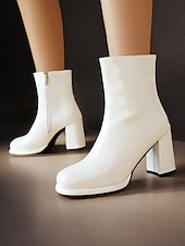 cheap Ankle Boots-Women&#039;s Gold Metallic Ankle Boots – Block Heel Shiny Fashion Boots for Parties and Special Occasions
