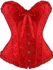 ieftine Corsete-corset corsete de dimensiuni plus pentru femei corsete country sexy doamnă dragă control burtă push up jacquard jacquard cârlig cu flori abstracte &amp;amp; ochi lace up nailon / bumbac nunta special