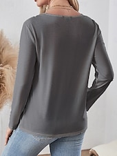 economico Maglietta Animali-Per donna maglietta Animali Uccello Informale Manica lunga Rotonda Top regolari Giornaliero Fine settimana Stampa Rosa Blu Verde Grigio Autunno Inverno