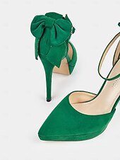 ieftine Formal-Tocuri stiletto cu platforma eleganta de dama cu bareta la glezna si accent cu fundita - perfecte pentru evenimente formale