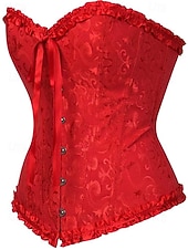 ieftine Corsete-corset corsete de dimensiuni plus pentru femei corsete country sexy doamnă dragă control burtă push up jacquard jacquard cârlig cu flori abstracte &amp;amp; ochi lace up nailon / bumbac nunta special