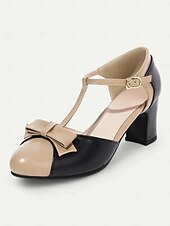olcso Block Heels-vintage stílusú zöld és bézs női blokksarkú cipő masnis akcentussal – elegáns t-pántos szandál bulikra és különleges alkalmakra