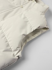 billiga Gilets-Herr Pufferväst Dagligen Ledigt Vår &amp; Höst Ficka Polyester Bekväm Ensfärgat Dragkedja Hög krage Svart Blå Kaki Väst