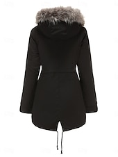 Dame Parkas Hold Varm Pustende Glidelås Lomme Pelskrage Fleece Lined Fritid عادي Feriereise Gate Dagligdagstøy Ut på byen Glidelås Normal Hettegenser Normal Langermet Yttertøy Svart Rosa Rød Høst billige Vinter Parka-Dame Parkas Hold Varm Pustende Glidelås Lomme Pelskrage Fleece Lined Fritid عادي Feriereise Gate Dagligdagstøy Ut på byen Glidelås Normal Hettegenser Normal Langermet Yttertøy Svart Rosa Rød Høst