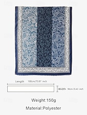 abordables Bufandas de mujer-Bufanda de gran tamaño con estampado paisley vintage para mujer: chal suave y cálido para el invierno, ropa informal y formal