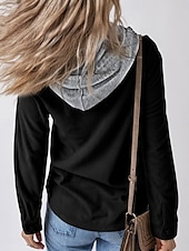 abordables Manteaux &amp; trenchs-Veste d&#039;Hiver Femme Extérieur Plein Air Usage quotidien mode Décontractées Avec poches Normal Manteau Noir Vert Véronèse Automne Hiver Boutonnage Simple Sweat à capuche Standard S M L XL 2XL