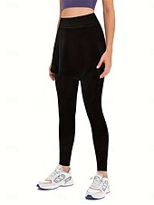 olcso Sima leggings-Női Pamutszövet nadrág Skort Alkalmi / sportos Teljes hossz Magas derék Sima Magas vágás kellemes Mekano Kényelmes Mikroelasztikus Tornaterem Fekete Bor Khakizöld Szürke Tavasz &amp; Ősz Normál