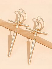 abordables Pendiente de mujer-Pendientes de oro con forma de espada para mujer: joyas de moda atrevidas y únicas para looks atrevidos y modernos