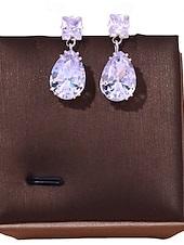 economico Collana da donna-elegante set di collana e orecchini in cristallo a goccia – gioielli scintillanti per spose e occasioni formali
