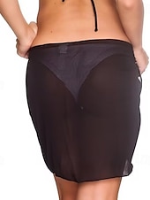 abordables Jupe portefeuille-Femme Maillots de Bain Vêtement couvrant Maillot de bain Vacances Mode Couleur unie Sans Manches Maillots de bain