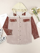 abordables Vestes chemise-Veste décontractée Femme Extérieur Plein Air Usage quotidien mode Décontractées Avec poches Normal Manteau Rose Claire Bleu Vert Automne Hiver Boutonnage Simple Col rabattu Standard S M L XL 2XL