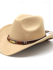preiswerte Fedora-Hut-Herren Kentucky Derby Hut Sonnenhut Cowboyhut Fedora-Trilby-Hut Schwarz Rote Wollig Vintage-Stil Mode 18. Jahrhundert Bundesstaat Texas Täglich Themenparty Einfarbig Sonnenschutz Cosplay