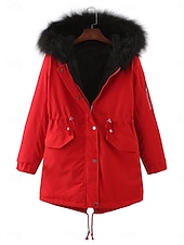 cheap Puffers &amp; Parka-Women&#039;s Fleece Jacket Teddy Coat Hoodie Jacket Warm Breathable Zipper Pocket Fleece Lined Casual Plain Vacation Street Daily Wear Going out Zipper Regular Hoodie Regular Fit Long Sleeve Outerwear