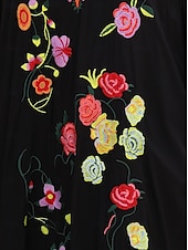 cheap Boho Dress-Valentine&#039;s Day Women&#039;s Normal Midi Dress Casual Dress Long Sleeve Boho Dress A Line Dress Boho Dress Elegant Basic Casual Bishop Sleeve Formal Vacation Valentine&#039;s Day Regular Fit Floral Still Life