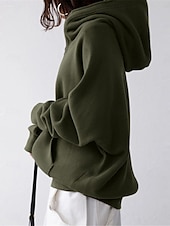 abordables chaqueta con capucha-Mujer Chaqueta con capucha Exterior Calle Ropa Cotidiana Otoño Invierno Regular Abrigo Ajuste regular Mantiene abrigado Transpirable Elegante Casual Chaquetas Manga Larga Plano Con bolsillos Full Zip