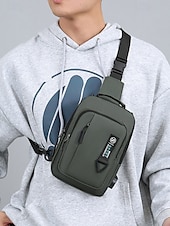 olcso Férfitáskák-férfi vízálló crossbody hevedertáska usb töltőcsatlakozóval – kültéri utazó válltáska több zsebbel