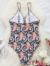 billige Onepiece badedrakter-Dame Badetøy Ett stykke Badedrakt Ferie Mote Paisly Stroppeløs Badedrakter