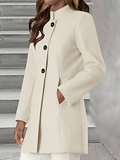 abordables Vestes-Manteau d&#039;hiver Femme Extérieur Plein Air Usage quotidien mode Décontractées Ajustable Normal Manteau Blanche Automne Hiver Ouvrir le devant Mao Standard S M L XL 2XL