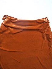 billige Dressy topper-Dame Skjorte Bluse Helfarge Fritid Langermet Cowl-hals Vanlige topper Daglig Brun Høst Vinter