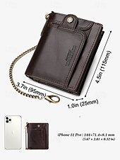 cheap Wallets-Men&#039;s Premium Cowhide RFID Blocking Wallet - Vintage Bifold Leather Wallet with Coin Zipper, Card Slots for Everyday Use