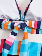 abordables Bikini-Femme Maillots de Bain Bikinis Maillot de bain Vacances Drapeau Rayé Sans Bretelles Maillots de bain