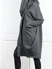 preiswerte Steppmantel-Damen Outdoor Zip Feste Farbe Windundurchlässig Modisch Lockere Passform Oberbekleidung Langarm Herbst Dunkelbraun S