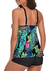 abordables Tankinis-Femme Maillots de Bain Tankini Maillot de bain Tropique Tropical Sans Manches Maillots de bain