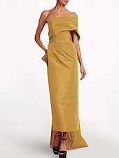 ieftine verde-Rochie de seară tip sheath Rochie elegantă de plajă nuntă Formală Bal Lungime până la podea Fără mâneci Unul umăr Taffeta Fără spate cu fundiță(țe) Rochie de mascaradă cu bretele