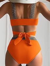 olcso Bikiniszettek-Női Fürdőruha Bikini 2 darab Bugyik Fürdőruha Nyitott hátú Kollázs Vékony Szabadság Strandruházat Tömör szín V-alakú Ujjatlan Fürdőruhák