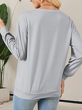 abordables Animaux Tops-Sweatshirt pour femmes Hiver Vacances Imprimé Gnome Manches longues Col rond Motif flocon de neige Festif Décontracté Confort Gris Bleu Multi-tailles